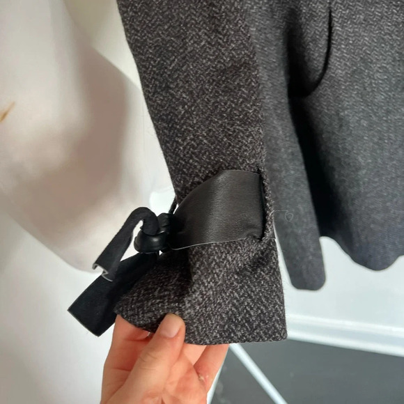 Peruvian Connection Herringbone Tweed Wool Alpaca Long Coat, size 12 - Picture 6 of 8